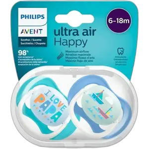 Avent Sucette Ultra Air Ortho 6-18m Boy Pap/boat 80/03