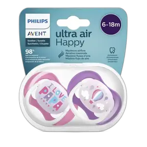 Avent Sucette Ultra Air Ortho 6-18m Girl Pap/ballon 80/04